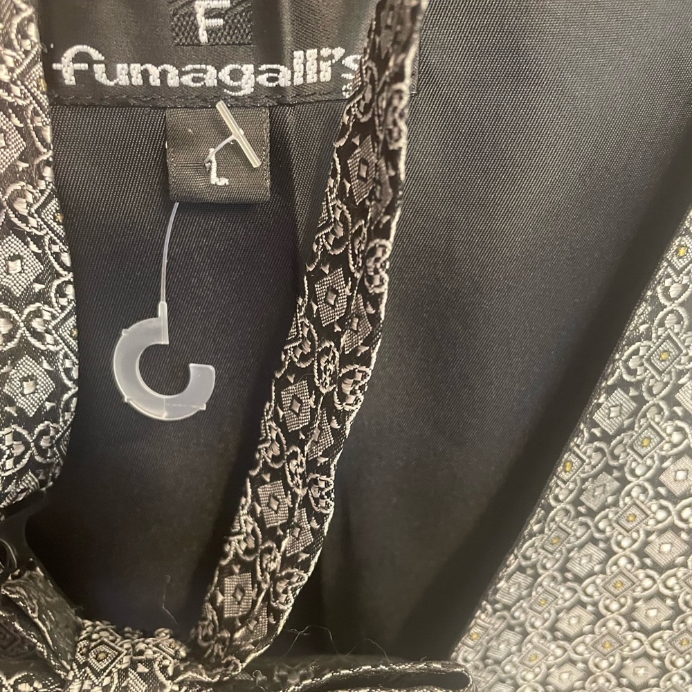 Fumagalli Grey and Black Brocade Vest and Matching Bow Tie Set  Size L NNT  USA - Picture 3 of 7
